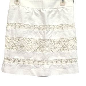 LOFT Floral Lace White Mini Skirt Size 4